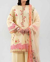Nishat Cream Lawn Suit- Pakistani Lawn Dress