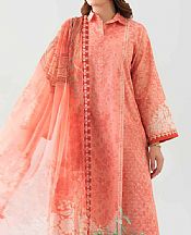 Nishat Salmon Pink Lawn Suit- Pakistani Designer Lawn Suits