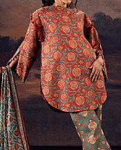 Nishat Dark Pastel Red Lawn Suit- Pakistani Designer Lawn Suits