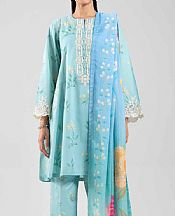 Nishat Pale Aqua Lawn Suit- Pakistani Lawn Dress