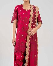 Nishat Dark Pink Lawn Suit- Pakistani Designer Lawn Suits