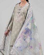 Nishat Grey Lawn Suit- Pakistani Designer Lawn Suits