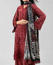 Nishat Wine Lawn Suit- Pakistani Designer Lawn Suits