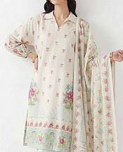 Nishat Off White Lawn Suit- Pakistani Lawn Dress