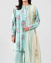 Nishat Pale Aqua Lawn Suit- Pakistani Designer Lawn Suits