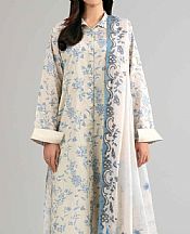 Nishat Off White Lawn Suit- Pakistani Lawn Dress