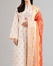 Nishat Off White Lawn Suit- Pakistani Designer Lawn Suits