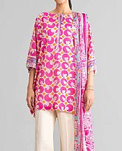 Nishat Pink/Ivory Lawn Suit- Pakistani Designer Lawn Suits