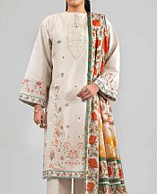 Nishat Beige Lawn Suit- Pakistani Designer Lawn Suits