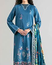 Nishat Celestial Blue Lawn Suit- Pakistani Designer Lawn Suits
