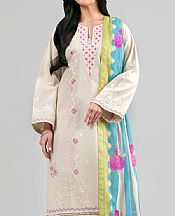 Nishat Beige Lawn Suit- Pakistani Lawn Dress
