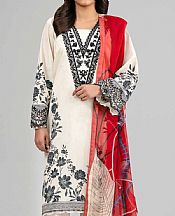 Nishat Off White Lawn Suit- Pakistani Designer Lawn Suits