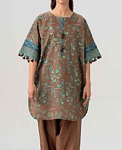 Nishat Brown Lawn Suit (2 pcs)- Pakistani Lawn Dress
