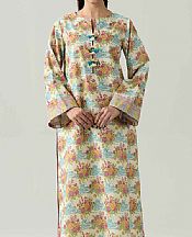 Nishat Ivory/Turquoise Lawn Suit (2 pcs)- Pakistani Lawn Dress