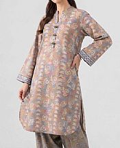 Nishat Ivory/Grey Lawn Suit (2 pcs)- Pakistani Lawn Dress