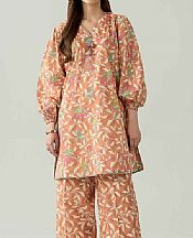 Nishat Peach Lawn Suit (2 pcs)- Pakistani Lawn Dress