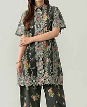 Nishat Black Lawn Suit (2 pcs)- Pakistani Designer Lawn Suits