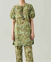 Nishat Green Lawn Suit (2 pcs)- Pakistani Lawn Dress