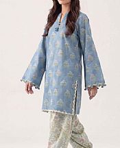 Nishat Baby Blue Lawn Suit (2 pcs)- Pakistani Designer Lawn Suits