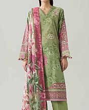 Olive Green Lawn Suit