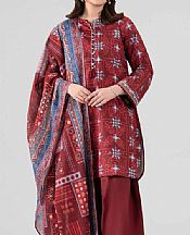 Wine Lawn Suit