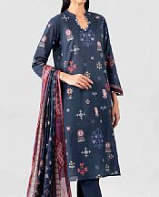 Navy Blue Lawn Suit