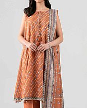 Dark Peach Lawn Suit