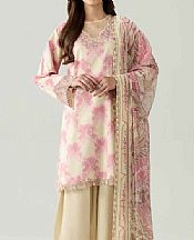 Cream/Pink Lawn Suit