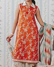 Orange Lawn Suit