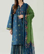 Navy Blue Lawn Suit