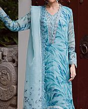 Nureh Fountain Blue Chiffon Suit- Pakistani Chiffon Dress