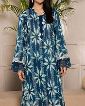 Teal Blue/Off White Lawn Suit (2 pcs)
