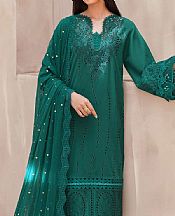 Nureh Dark Teal Green Lawn Suit- Pakistani Lawn Dress