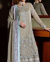 Nureh Slate Grey Chiffon Suit- Pakistani Chiffon Dress