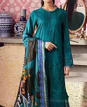 Nureh Teal Lawn Suit- Pakistani Designer Lawn Suits