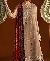 Nureh Beige Chiffon Suit- Pakistani Designer Chiffon Suit