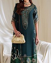 Nureh Teal Silk Suit- Pakistani Chiffon Dress