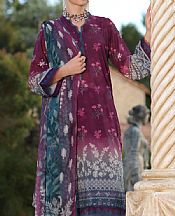 Nureh Wine Berry Lawn Suit- Pakistani Lawn Dress