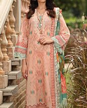 Nureh Peach Lawn Suit- Pakistani Designer Lawn Suits