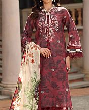 Nureh Light Burgundy/Black Lawn Suit- Pakistani Lawn Dress