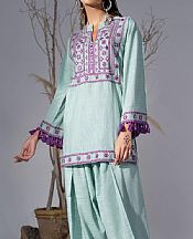 Nuriyaa Sky Blue Khaddar Suit (2 Pcs)- Pakistani Designer Chiffon Suit