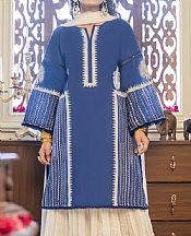 Nuriyaa Cornflower Blue Slub Lawn Suit (2 Pcs)- Pakistani Chiffon Dress