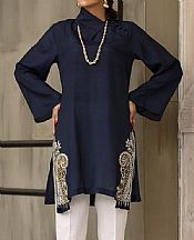 Nuriyaa Navy Blue Lawn Kurti- Pakistani Chiffon Dress