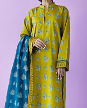 Saffron Yellow Lawn Suit (2 Pcs)- Pakistani Lawn Dress