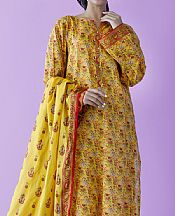 Golden Yellow Lawn Suit (2 Pcs)- Pakistani Lawn Dress