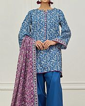 Blue/Off White Lawn Suit