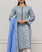 Blue/Off White Lawn Suit