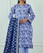 Dark Pastel Blue Lawn Suit