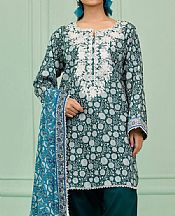 Orient Bottle Green/Off White Lawn Suit- Pakistani Lawn Dress