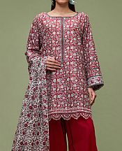 Orient Red/Off White Lawn Suit- Pakistani Lawn Dress